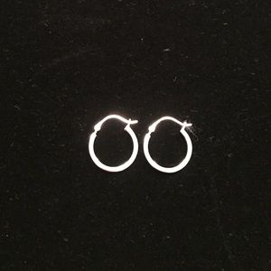 Genuine 14k White Gold Hoop Earrings